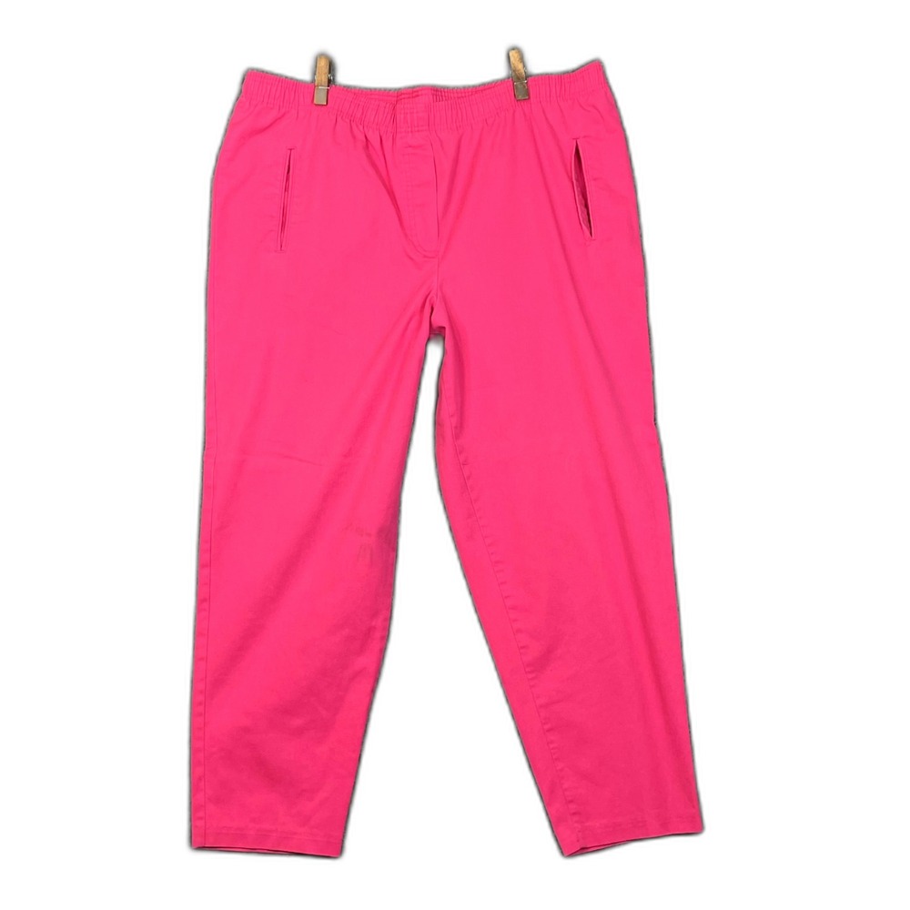 Cabin Creek Capri Pants Women 18 Cotton Elastic Waist Pull On Travel Made In USA